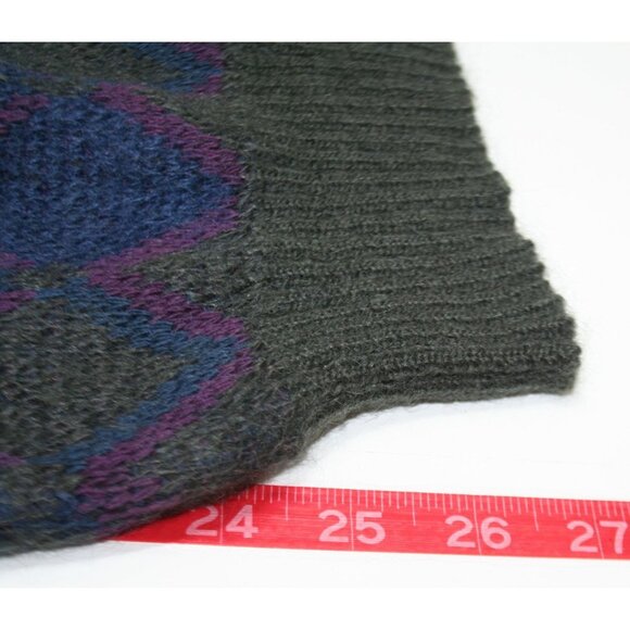 VTG Luciano Barbera Mens Mohair Wool Grandpa Sweater Size 50 (L) Italy Argyle - Picture 7 of 8